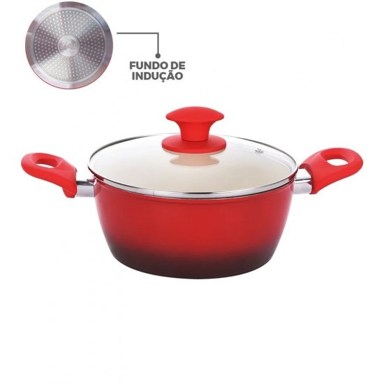 Caçarola 22cm 3,24 Litros 3.7mm Indução Ceramic Class Rubi